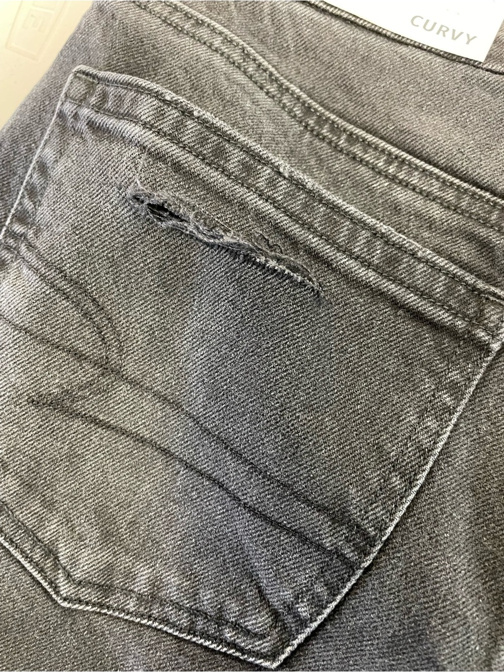 American Eagle Curvy Straight Stretch Black Bootcut Jeans Size 8 Long Y2K Casual - Picture 15 of 16